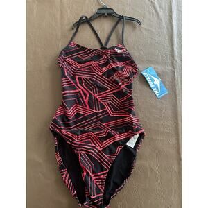 TYR The Finals Women's Swanback Athletic One Piece Swimsuit Size 38